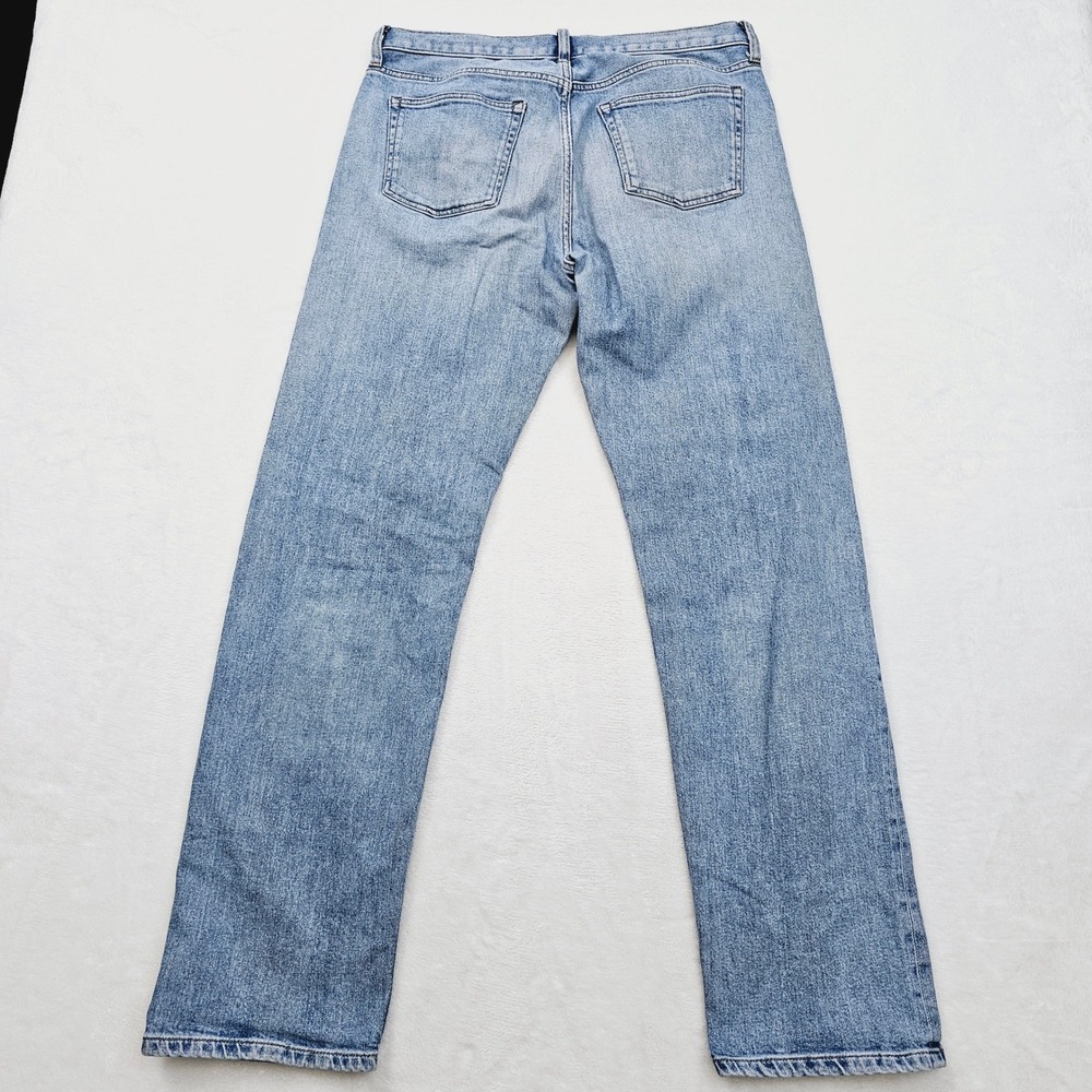 Everlane Selvedge Straight Fit Jeans Mens 32W 32L Blue Organic Cotton Stretch - Picture 3 of 13